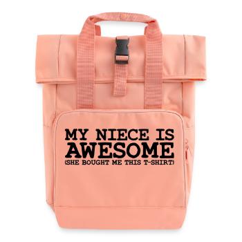 my niece is awesome - Rolltop Rucksack mit zwei Griffen - Chintzrosa - Vorne