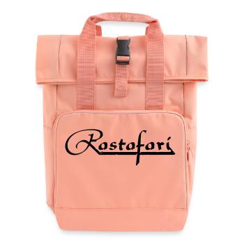 rastafari_vec_1 en - Roll Top Backpack with Two Handles - chintz rose - Front