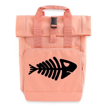 fish skeleton bone tail - Rolltop Rucksack mit zwei Griffen - Chintzrosa - Vorne