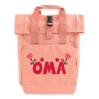oma - Rolltop Rucksack mit zwei Griffen - Chintzrosa - Vorne