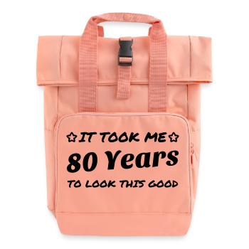 80 / geburtstag / Sport / birthday / achtzig - Rolltop Rucksack mit zwei Griffen - Chintzrosa - Vorne