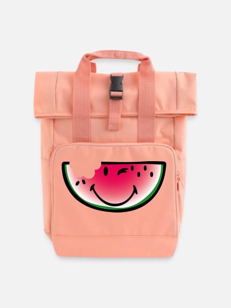 Smiley Watermelon - Rolltop Rucksack mit zwei Griffen - Chintzrosa
