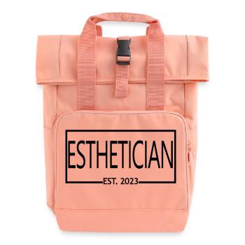 Esthetician Est. 2023 Proud Esthetician Gift - Roll Top Backpack with Two Handles - chintz rose - Front