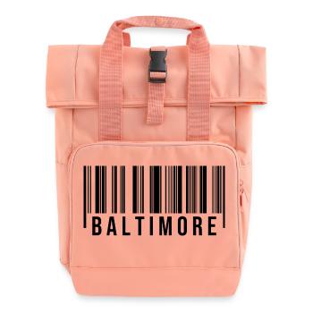 Baltimore Barcode - Roll Top Backpack with Two Handles - chintz rose - Front