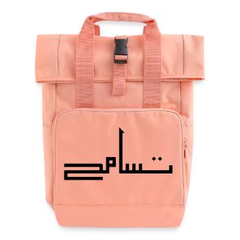 Tasamuh in Arabic - tolerance - Roll Top Backpack with Two Handles - chintz rose - Front