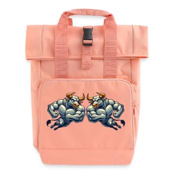 stier comic 2 - Rolltop Rucksack mit zwei Griffen - Chintzrosa - Vorne