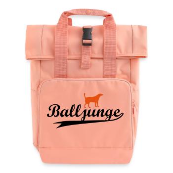 Balljunge zweifarbig - Flex/Flock - Rolltop Rucksack mit zwei Griffen - Chintzrosa - Vorne