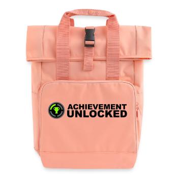 Achievement Unlocked Gamer - Roll Top Backpack with Two Handles - chintz rose - Front