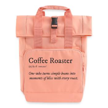 Coffee Roaster T-Shirt - Roll Top Backpack with Two Handles - chintz rose - Front