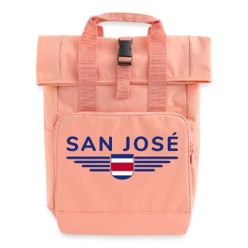 San José T-Shirt – Costa Rica Vibes - Rolltop Rucksack mit zwei Griffen - Chintzrosa - Vorne
