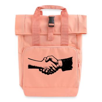 Poignée de main contre la discrimination - Sac à dos Roll Top à deux anses - rose liberty - Devant
