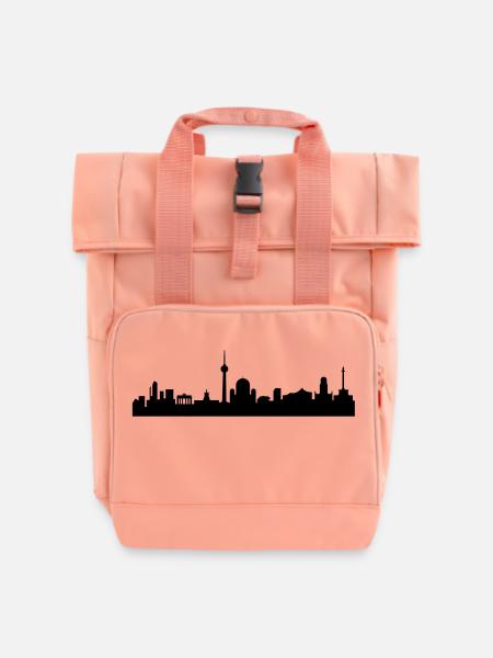 Skyline Berlin - Rolltop Rucksack mit zwei Griffen - Chintzrosa