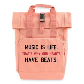 Music Is Life - Rolltop Rucksack mit zwei Griffen - Chintzrosa - Vorne