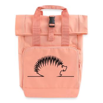 Igel / hedgehog (1c) - Rolltop Rucksack mit zwei Griffen - Chintzrosa - Vorne