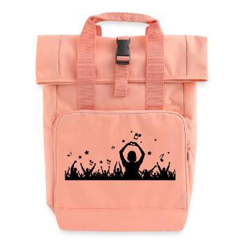 Menschen - Konzert Festival - Rolltop Rucksack mit zwei Griffen - Chintzrosa - Vorne
