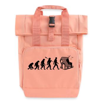 Evolution - Beach chair - Holiday - Sea - Seagulls - Roll Top Backpack with Two Handles - chintz rose - Front