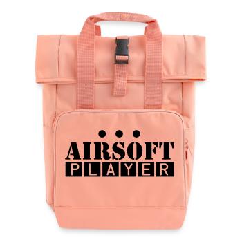 airsoft_player_1__f1 - Roll Top Backpack with Two Handles - chintz rose - Front