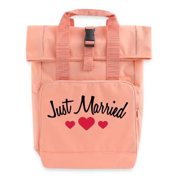Just Married Hearts Logo Design - Sac à dos Roll Top à deux anses - rose liberty - Devant
