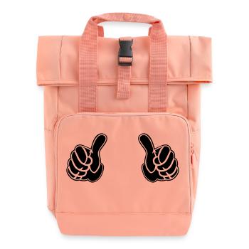 pair of pointing hands - Roll Top Backpack with Two Handles - chintz rose - Front