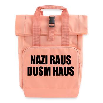 Nazis out of the house - Roll Top Backpack with Two Handles - chintz rose - Front