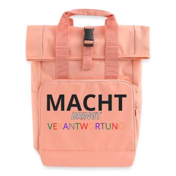 Macht bringt Verantwortung bunt - Rolltop Rucksack mit zwei Griffen - Chintzrosa - Vorne