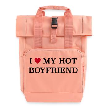 I love my hot Boyfriend - Rolltop Rucksack mit zwei Griffen - Chintzrosa - Vorne
