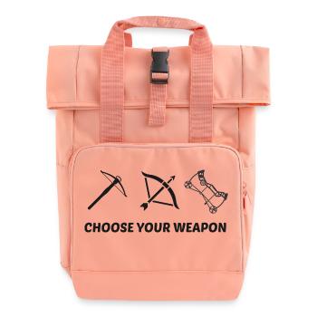 Pfeil und Bogen in Schwarz Wähle deine Waffe - Rolltop Rucksack mit zwei Griffen - Chintzrosa - Vorne