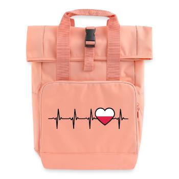Polen Herzschlag Polnische Flagge Pole - Rolltop Rucksack mit zwei Griffen - Chintzrosa - Vorne