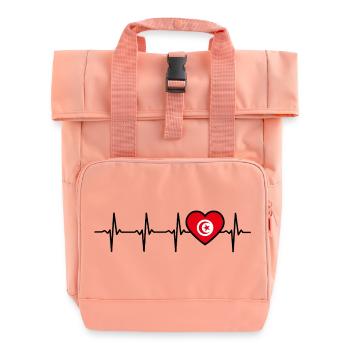 Tunesien Herzschlag Flagge Tunesier - Rolltop Rucksack mit zwei Griffen - Chintzrosa - Vorne