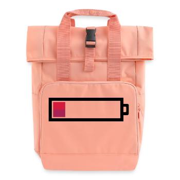 Leere Batterie - Rolltop Rucksack mit zwei Griffen - Chintzrosa - Vorne