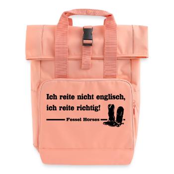 Westernreiter - Rolltop Rucksack mit zwei Griffen - Chintzrosa - Vorne