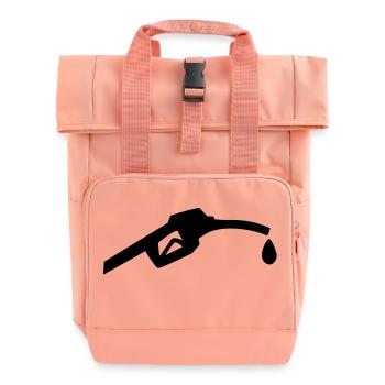Benzin Petroleum Zapfsäule - Rolltop Rucksack mit zwei Griffen - Chintzrosa - Vorne