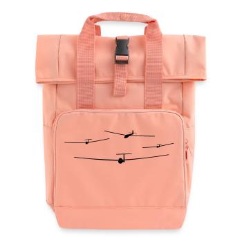 Team Segelflieger Geschenk Segelflugzeug - Rolltop Rucksack mit zwei Griffen - Chintzrosa - Vorne