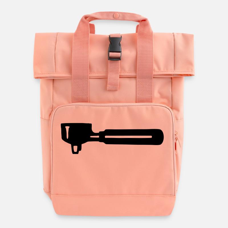 Kaffeemaschine - Siebträger - Rolltop Rucksack mit zwei Griffen - Chintzrosa
