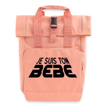 Je suis ton Bébé 3D (1c) - Roll Top Backpack with Two Handles - chintz rose - Front