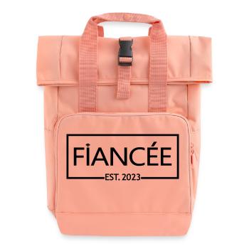 Fiancée Est. 2023 - Bride To Be - Fête de fiançailles - Sac à dos Roll Top à deux anses - rose liberty - Devant