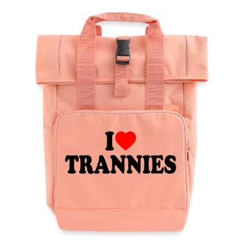 I love trannies - Rolltop Rucksack mit zwei Griffen - Chintzrosa - Vorne