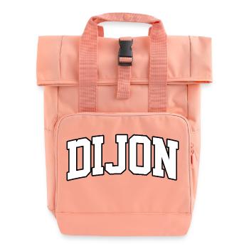 Dijon-Logo: College-Design mit authentischem Stil - Rolltop Rucksack mit zwei Griffen - Chintzrosa - Vorne