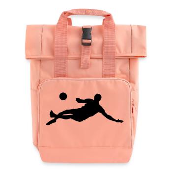 Soccer Players - Roll Top Backpack with Two Handles - chintz rose - Front