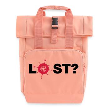 lost__f2 - Roll Top Backpack with Two Handles - chintz rose - Front