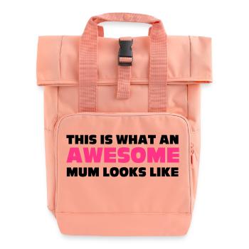 Mum - Roll Top Backpack with Two Handles - chintz rose - Front