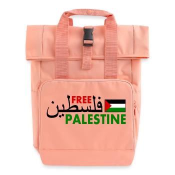 Free palestine فلسطين Palestina - Rolltop Rucksack mit zwei Griffen - Chintzrosa - Vorne