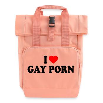 I love gay porn - Roll Top Backpack with Two Handles - chintz rose - Front