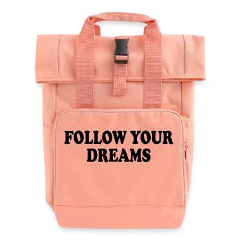 Follow your dreams - Rolltop Rucksack mit zwei Griffen - Chintzrosa - Vorne