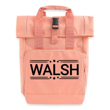 Walsh name - Roll Top Backpack with Two Handles - chintz rose - Front
