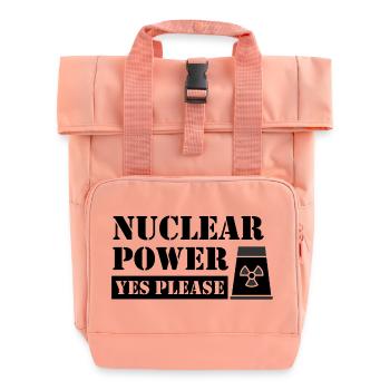 Nuclear Power Yes Please - Pro Clean Energy - Roll Top Backpack with Two Handles - chintz rose - Front