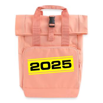 2025 year - Roll Top Backpack with Two Handles - chintz rose - Front
