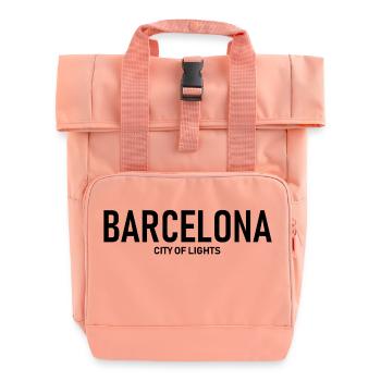 Barcelona - City of Lights - Spain - Catalonia - Roll Top Backpack with Two Handles - chintz rose - Front
