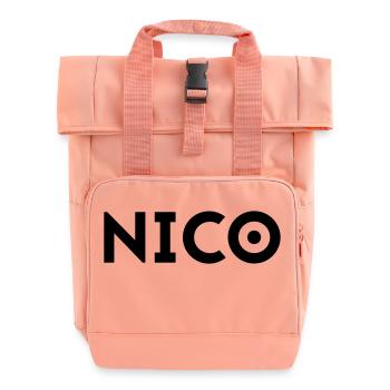 Vorname Nico - Rolltop Rucksack mit zwei Griffen - Chintzrosa - Vorne