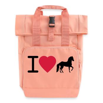 J'aime les chevaux - Sac à dos Roll Top à deux anses - rose liberty - Devant